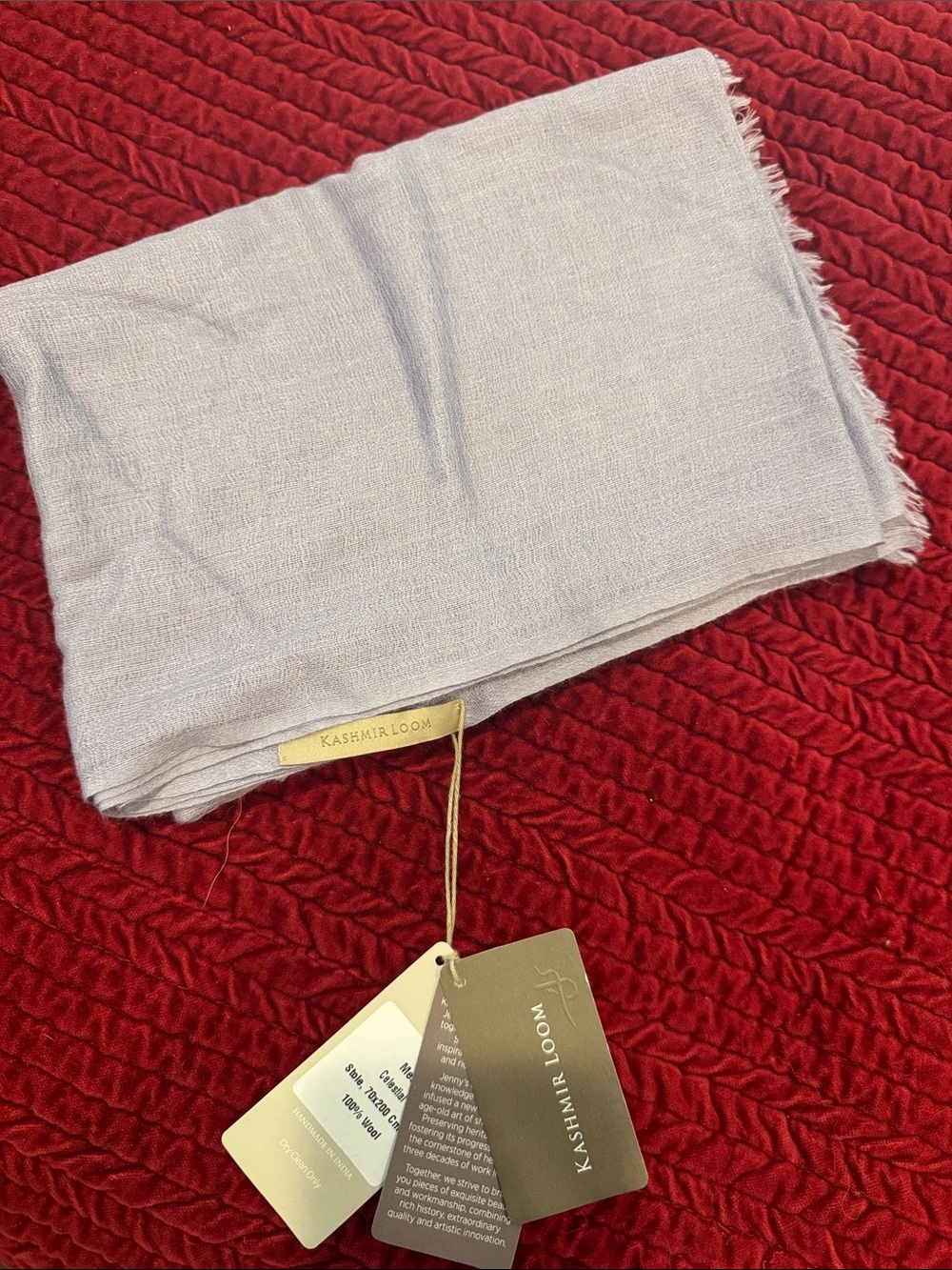 Kashmir Loom Women’s Light Gray Scarf - Elegant Neutral Wrap